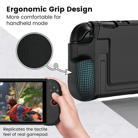 Switch 2 Grip Case (2025) Dockable, Slim Console Hard Cover Gamepad-Style - Picture 2 of 10